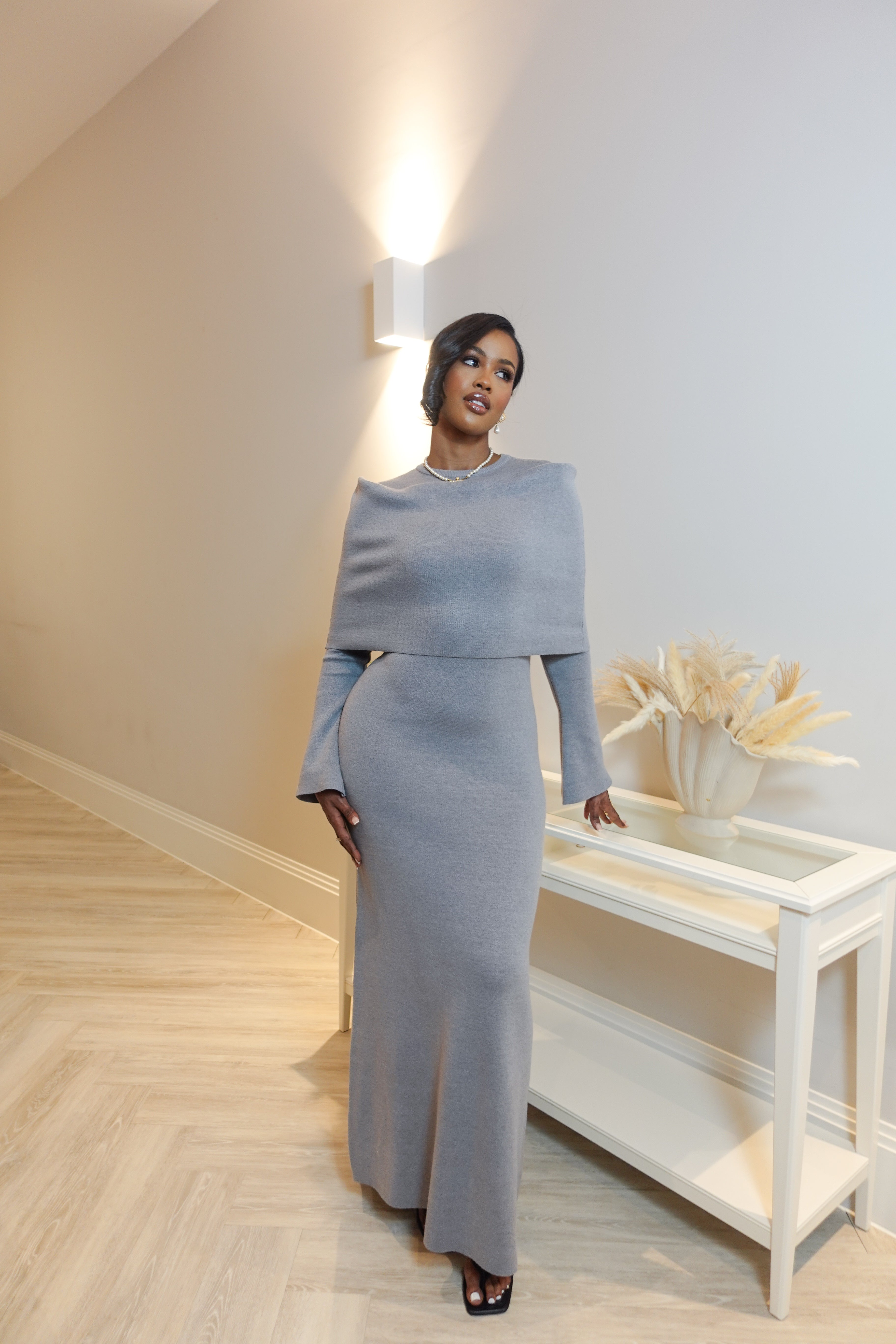 Off Shoulder Maxi Dress | Grey Off Shoulder Maxi Dress | Grey